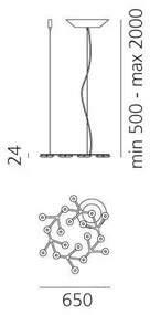 Lustră LED dimabilă pe cablu Artemide 1575050APP NET LED/43W/230V 3000K