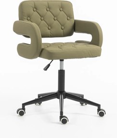 HR8403K Scaun Khaki Piele Ecologica Premium Soft cu Bază Neagră