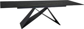 Masa extensibila WESTIN, negru, sticla/metal, 160-240x90x77 cm