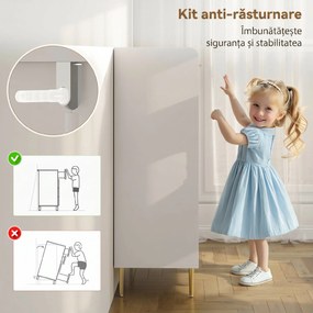 HOMCOM Scarpiera Salvaspazio pentru 24 de Perechi de Încălțăminte cu 3 Rafturi Detașabile și Raft Inferior | Aosom Romania
