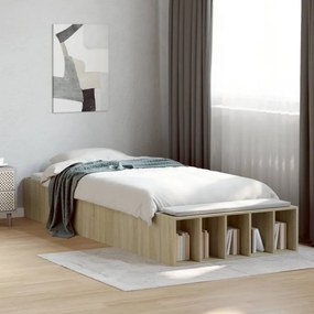 vidaXL Cadru de pat, stejar sonoma, 75x190 cm, lemn prelucrat