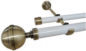 Galerie dubla fara inele KULA LUX - 25/19 - alb/aur antic (Alege marime: 120 cm)