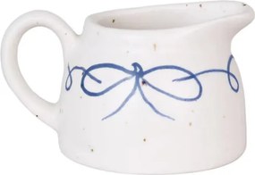 Letiera vintage din ceramică, alb cu detalii albastre „Viola Bow”