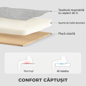HOMCOM Canapea Extensibilă 3 Locuri cu Spațiu de Depozitare, 197x129x85 cm, Gri și Negru | Aosom Romania