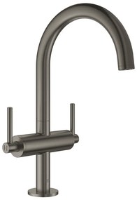 Baterie lavoar Grohe Atrio L dubla comanda antracit periat Hard Graphite