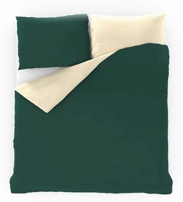 Lenjerie de pat din satin Kvalitex LuxuryCollection, verde/crem 140 x 200 cm, 70 x 90 cm