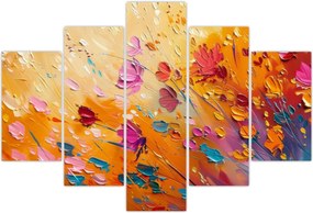 Tablou - Pictură flori colorate (150x105 cm)