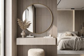 Măsuță de toaletă suspendată cu oglindă aurie Nicole 80 cm - cashmere mat