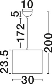 Lustra suspendata cu abajur din in KAREN 30cm