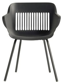 Scaune de grădină gri-închis 2 buc. din plastic Jill Rondo – Hartman