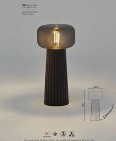 Veioza design modern decorativ Faro negru/crom