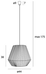Lustră pe cablu MAXLIGHT P0584 PRASLIN 1xE27/15W/230V d. 44 cm bej