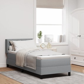 vidaXL Pat boxspring cu saltea cu saltea Gri deschis 80 x 200 cm