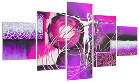 Tablou abstract cu dansatori violeți (125x70 cm), în 40 de alte dimensiuni noi