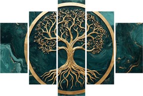Tablou – Arborele vieții auriu în marmură (150x105 cm)