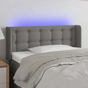 3123645 vidaXL Tăblie de pat cu LED, gri închis, 83x16x78/88 cm, textil