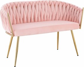 HR750 Roz Pudra din Caifea Canapea cu Picioare Aurii
