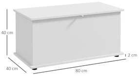 HOMCOM Bancă de Depozitare cu Balamale de Siguranță și Capac, 80x40x40 cm, Alb | Aosom Romania