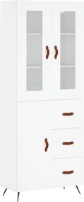 vidaXL Dulap înalt, alb, 69,5x34x180 cm, lemn compozit