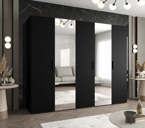 Dulap de haine 250 cm Borry 2 (Negru + Negru). 1125838