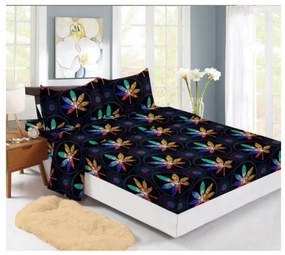 Husa de pat Finet + 2 fete de perna, pentru saltea de 140x200 cm, frunze colorate