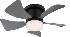 Lustra LED cu ventilator si telecomanda HINES gri 40cm, 03609A GL