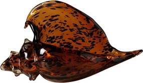 Decoratiune de masa, din sticla, in forma de scoica, H19cm, Leopard