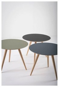 Măsuță auxiliară din lemn de stejar cu blat negru Gazzda Arp, Ø 55 cm