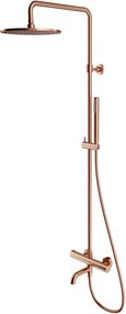 Coloana de dus cu baterie cada Omnires Y termostatata finisaj cupru periat