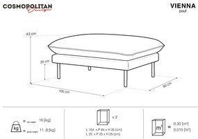 Taburet Cosmopolitan Design Vienna, 100 x 80 cm, gri deschis