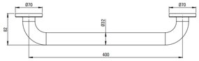 Bara de sustinere 40 cm Deante Lehnen crom lucios 400 mm