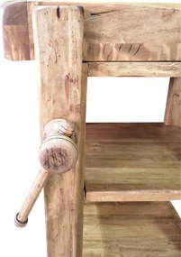 Banc de tamplar, L64 57 H82 cm, natur antic, lemn masiv