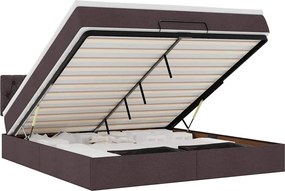 vidaXL Cadru de pat otoman cu saltea țesătură maro închis 160x200cm