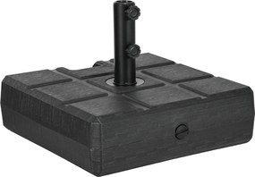 Outsunny Suport 40kg Pătrat pentru Umbrelă Soare, Efect Lemn, Bază Rezistentă din Plastic | Aosom Romania