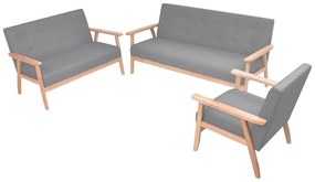 vidaXL Set canapele 3 piese Textil Gri deschis