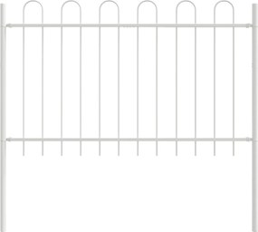 vidaXL Gard de Grădină 7 pcs Alb 11,9 x 0,8 m Oțel acoperit cu pulbere