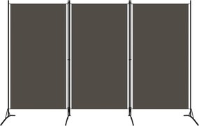 vidaXL Paravan de cameră cu 3 panouri, antracit, 260 x 180 cm, textil