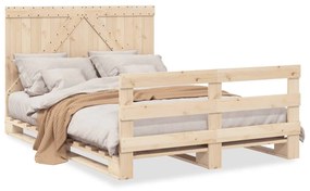 3281559 vidaXL Cadru de pat cu tăblie, 160x200 cm, lemn masiv de pin