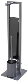 WENKO 25552100 - Perie WC RIVALTA, 18 x 70 cm, gri/negru