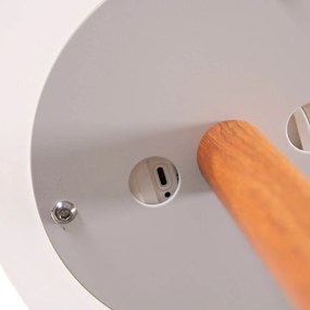 Lampă de podea pentru exterior alb inclusiv LED reîncărcabil cu panou solar cu dimmer IP65 - Chloe Plant