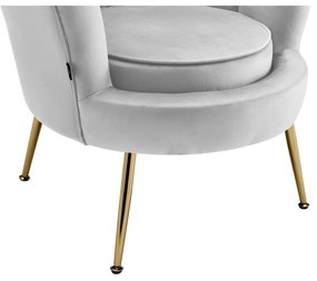 Fotoliu gri deschis cu tapițerie din catifea Kelsey – Støraa