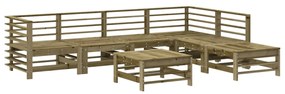 3186444 vidaXL Set mobilier de grădină, 7 piese, lemn de pin tratat