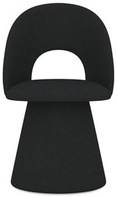 Scaun de sufragerie negru tapițat Kalo – Makamii