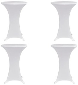 Husa de masa cu picior, O80 cm, alb, elastic, 4 buc. 4, Alb, 80 cm