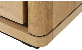 Bufet 2 Usi si 3 Sertare Tulsa, Smoked Oak, Furnir Din Lemn Masiv, 186 Cm