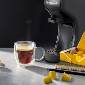 Aparat de cafea pentru 2 tipuri de capsule Techwood TCA-196N, Dolce Gusto si Nespresso, 1450W, 19 bar, Negru