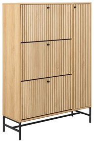 Pantofar în culoare naturală cu deschidere înclinată cu aspect de lemn de stejar 99x140x35 cm Albany – Actona