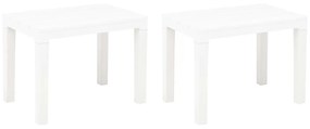 vidaXL Bănci de grădină, 2 buc., alb, plastic