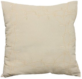 Husa de perna decorativa PETAL FRAME 40x40 cm, crem