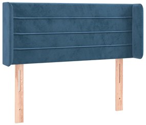3118954 vidaXL Tăblie pat cu aripioare albastru închis 103x16x78/88 cm catifea